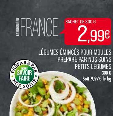 Légumes émincés Pour Moules Préparé Par Nos Soins Petits Légumes