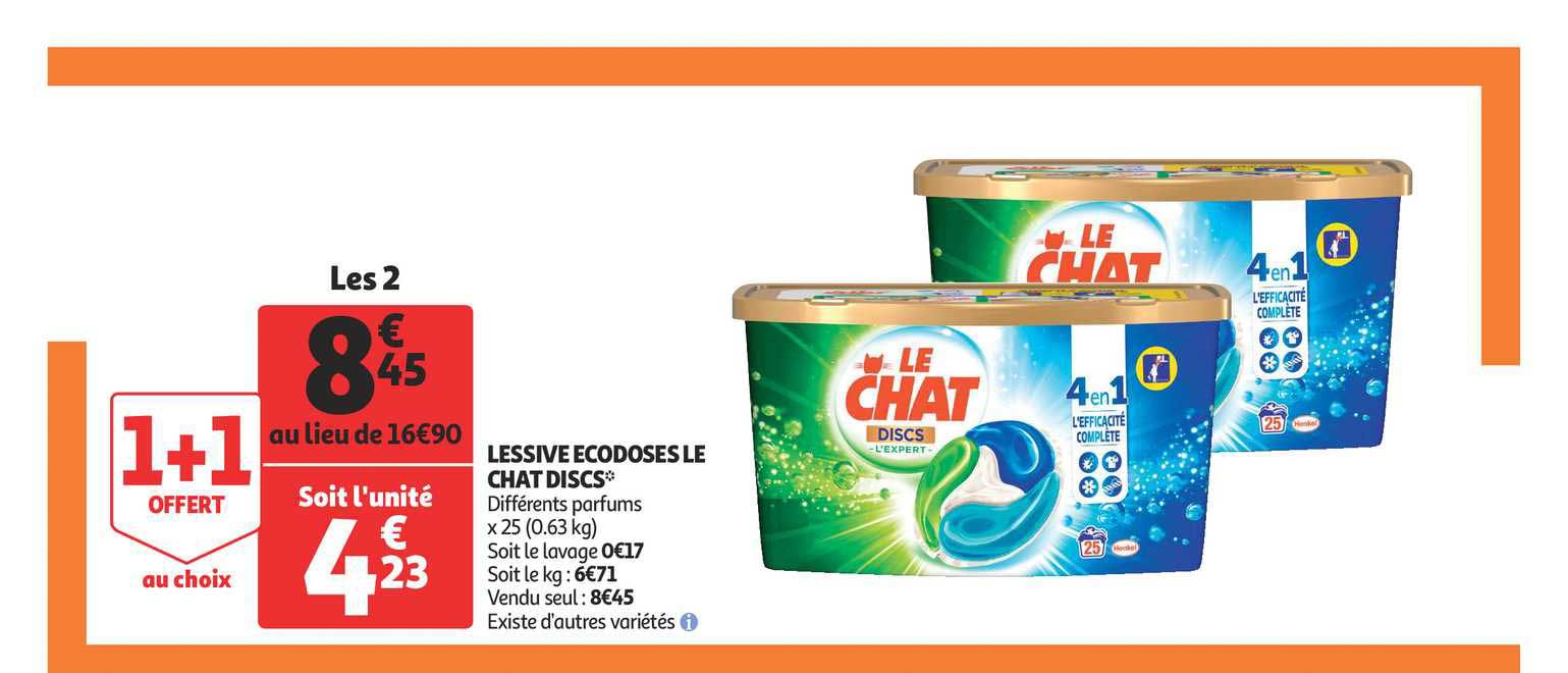 Lessive Ecodose Le Chat Discs 1+1 Offert Au Choix