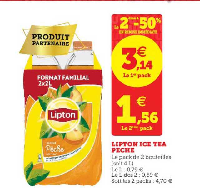 Lipton Ice Tea Pêche Le 2ème En à -50% En Remise Immédiate