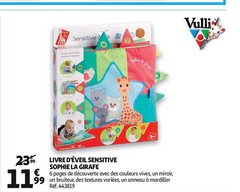 livre d'éveil sensitive sophie la girafe