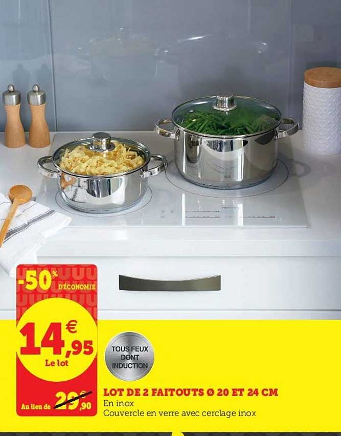 lot de 2 faitouts 20 et 24 cm