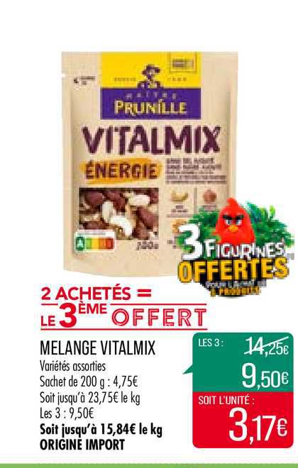 mélange vitalmix 2 achetés = le 3ème offert