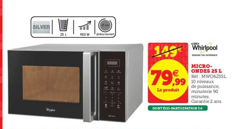 micro ondes 25 l whirlpool