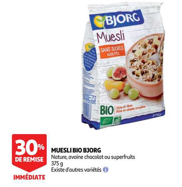 Muesli Bio Bjorg 30% Remise Immédiate