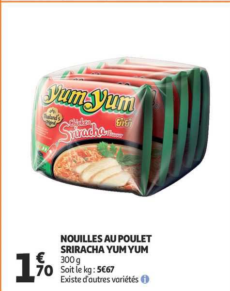 nouilles au poulet sriracha yum yum