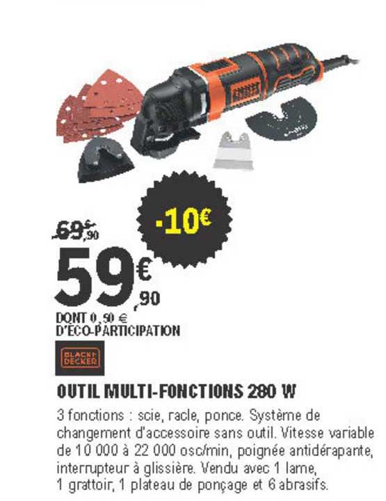 outil multi fonctions 280 w black+decker