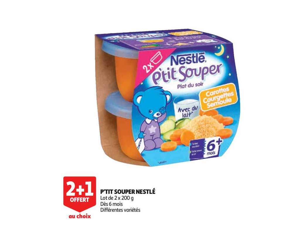 p'tit souper nestlé 2+1 offert au choix
