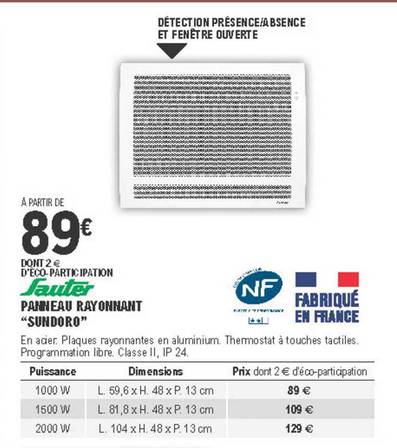 Panneau Rayonnant Sundoro Sauter