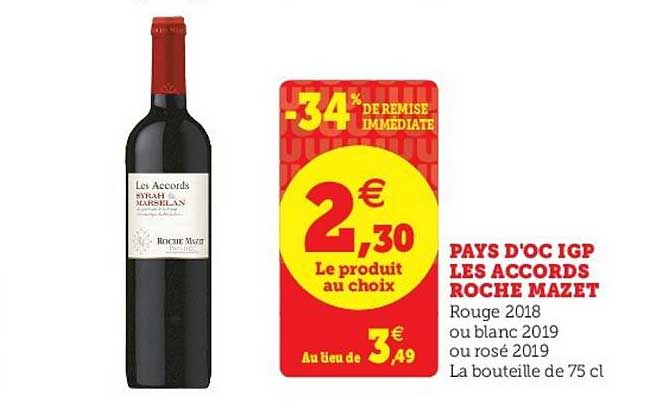 pays d oc igp les accords roche mazet -34% de remise immédiate