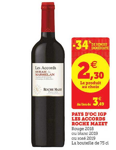 pays d'oc igp les accords roche mazet -34% remise immédiate