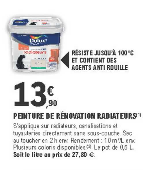 peinture de rénovation radiateurs dulux