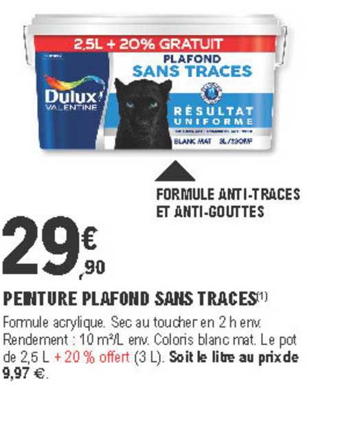 peinture plafond sans traces dulux