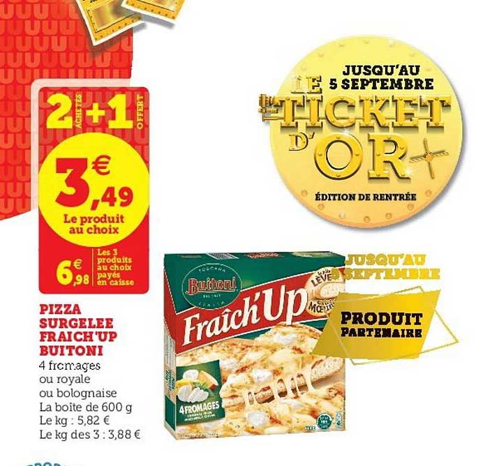 pizza surgelée fraich'up buitoni 2 achetés + 1 offert