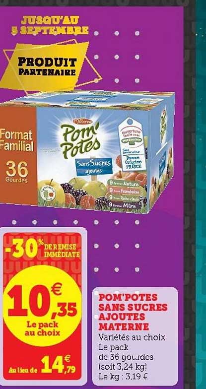 pom potes sans sucres ajoutés materne