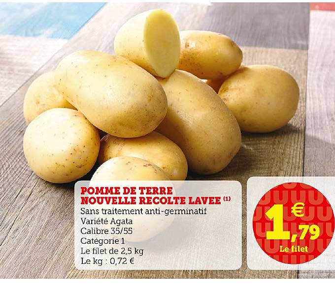 pomme de terre nouvelle récolte lavée