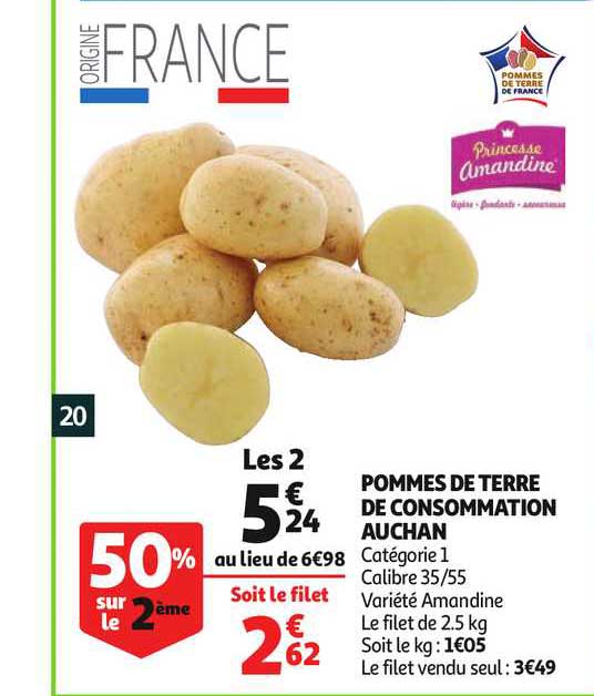 Pommes De Terre De Consommation 50% Sur Le 2ème