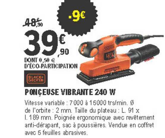 ponçeuse vibrante 240 w black+decker