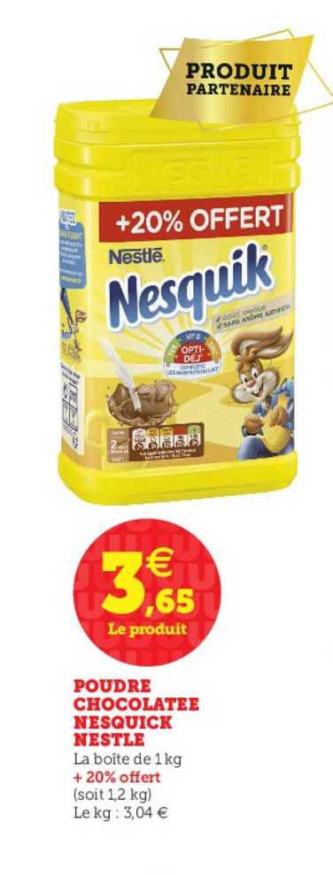 poudre chocolatée nesquick nestlé