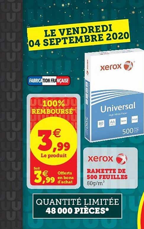 Ramette De 500 Feuilles Xerox 100% Remboursé