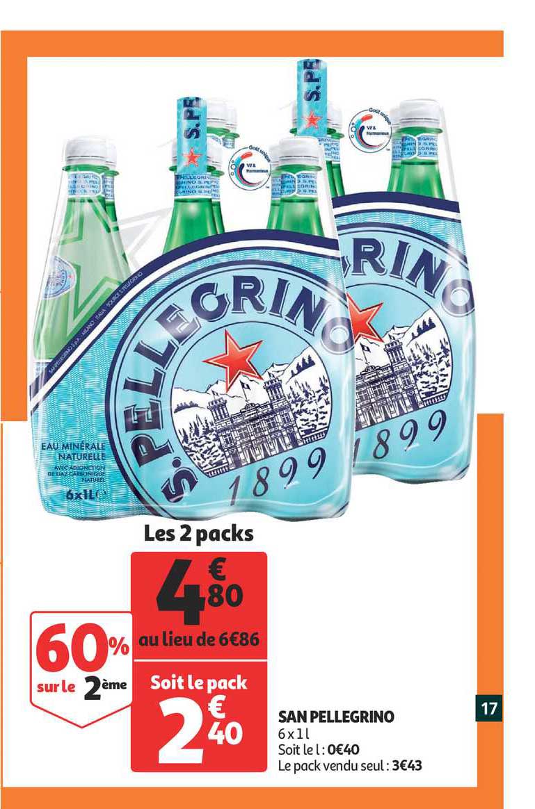 san pellegrino 60% sur le 2ème