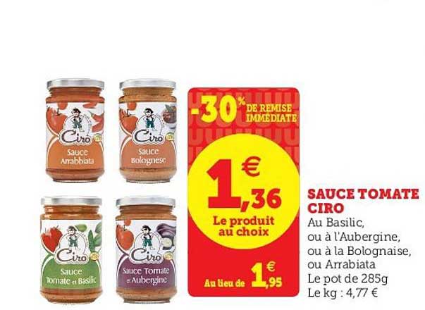 Sauce Tomate Ciro -30% Remise Immédiate