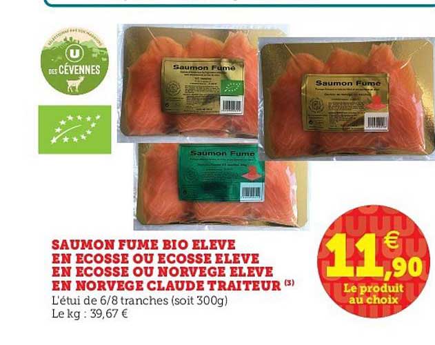 saumon fumé bio élevé en écosse ou élevé en norvège claude traiteur