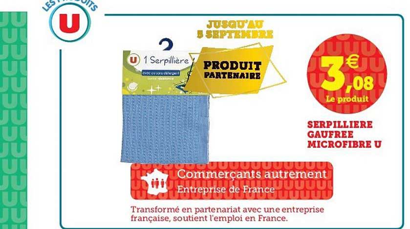 serpillière gaufree microfibre u