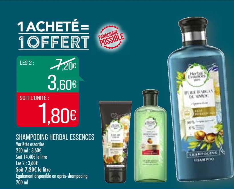 shampooing herbal essences 1 acheté = 1 offert