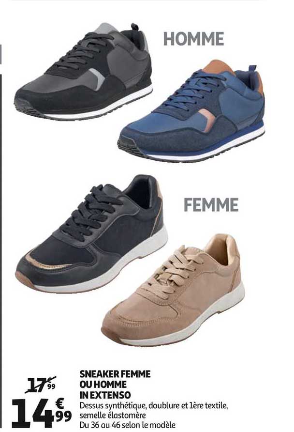 sneaker femme ou homme in extenso