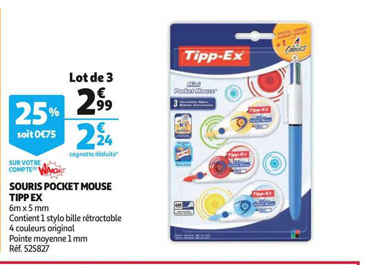 souris pocket mouse tipp ex