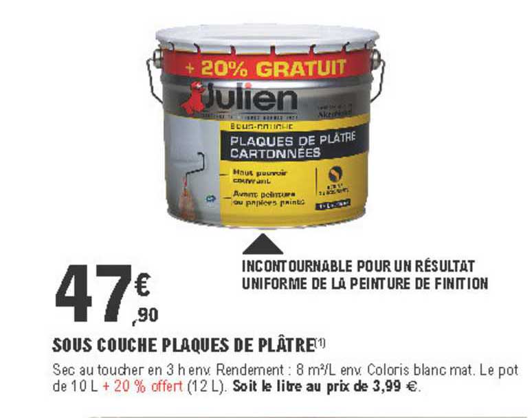 sous couche plaques de plâtre julien