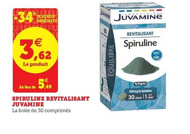 Spiruline Revitalisant Juvamine -34% Remise Immédiate