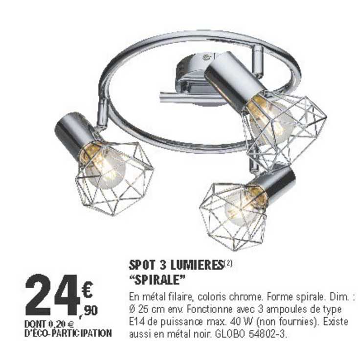 Spot 3 Lumières Spirale