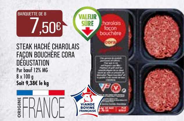 steak haché charolais façon bouchère cora dégustation