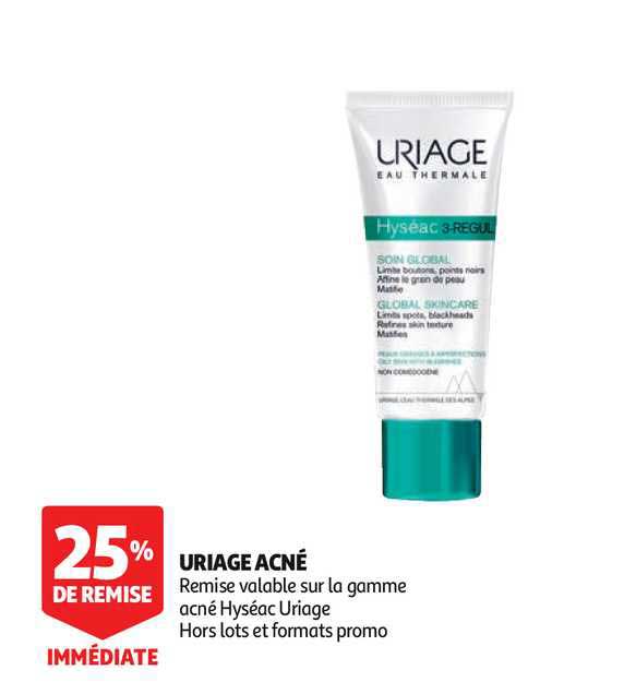 uriage acné 25% remise immédiate