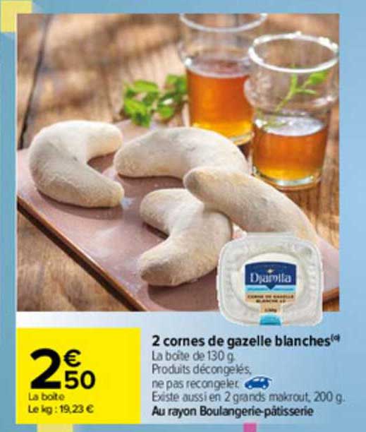 2 cornes de gazelle blanches