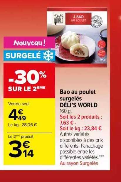 bao au poulet surgelés déli's world