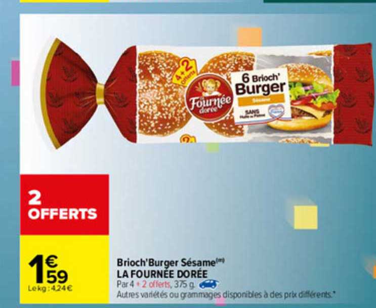 brioch'burger sésame la fournée dorée