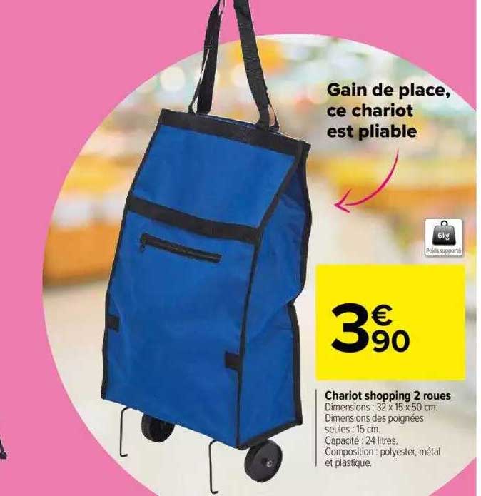 chariot shopping 2 roues