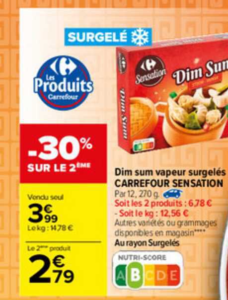 Dim Sum Vapeur Surgelés Carrefour Sensation