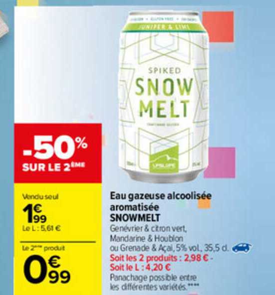 eau gazeuse alcoolisée aromatisée snowmelt