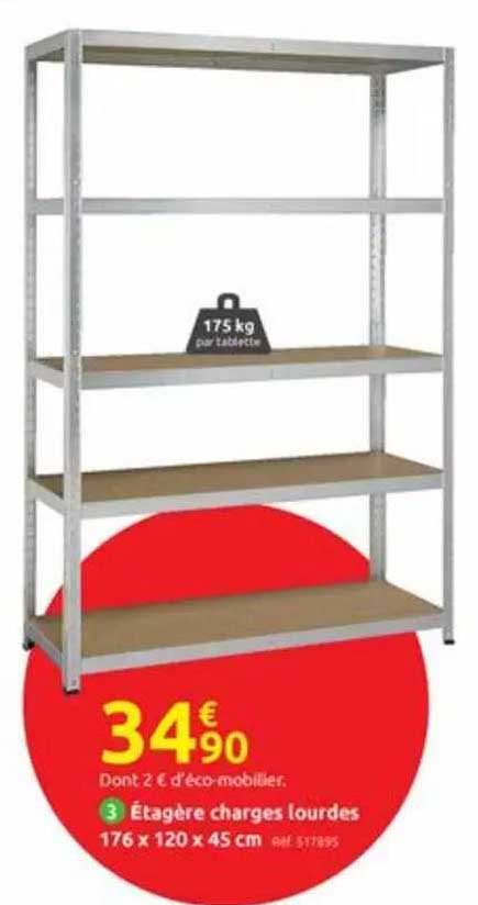 étagère charges lourdes 176 x 120 x 45 cm