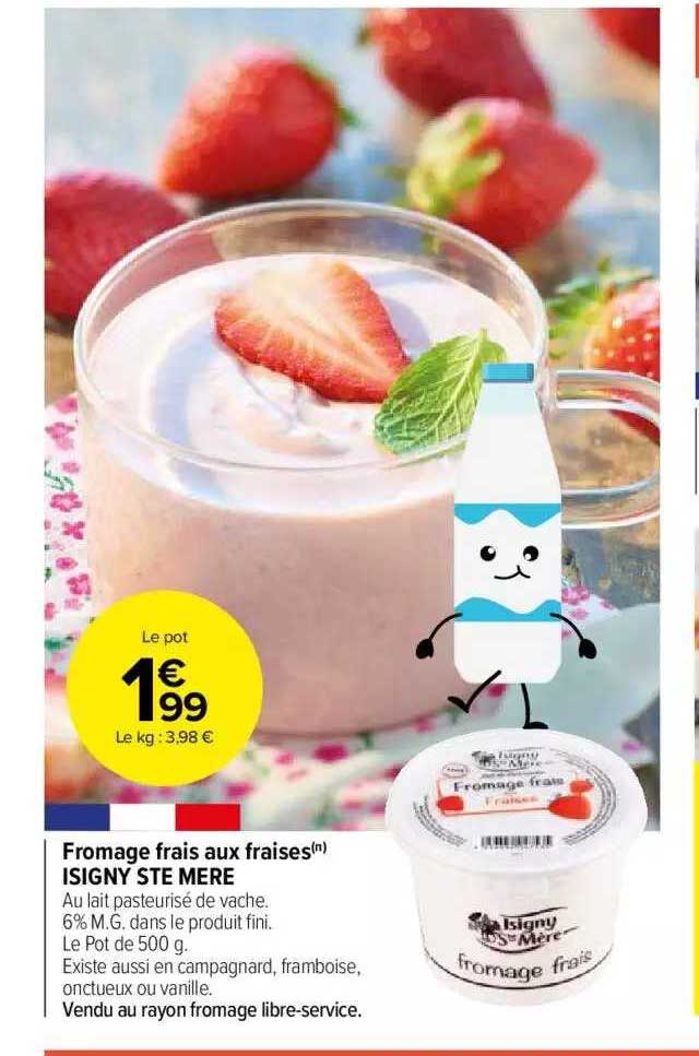 fromage frais aux fraises isigny ste mère
