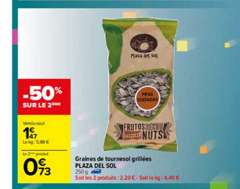 graines de tournesol grillées plaza del sol