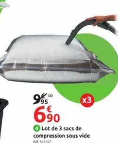 lot de 3 sacs de compression sous vide