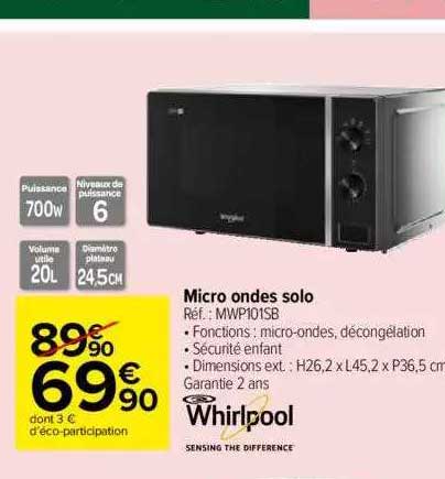 micro ondes solo wirlpool