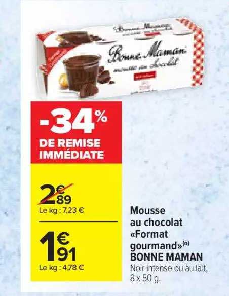 mousse au chocolat «format gourmand» bonne maman