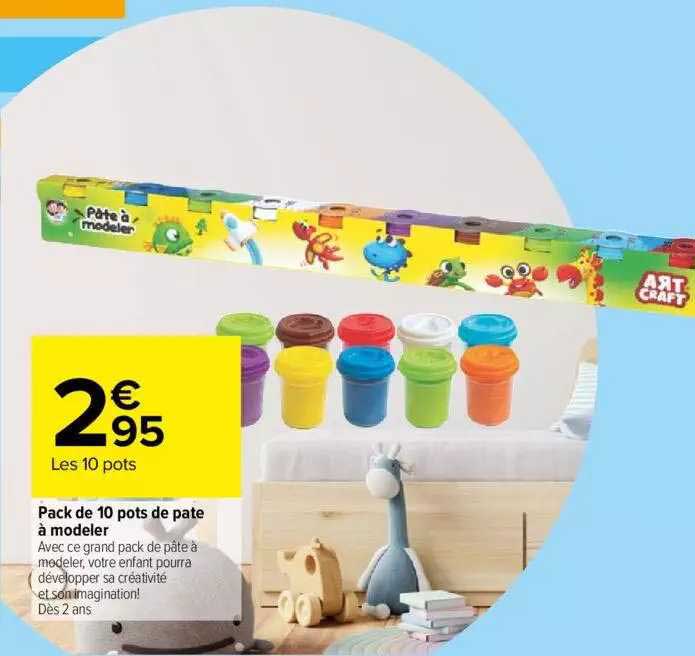pack de 10 pots de pate à modeler