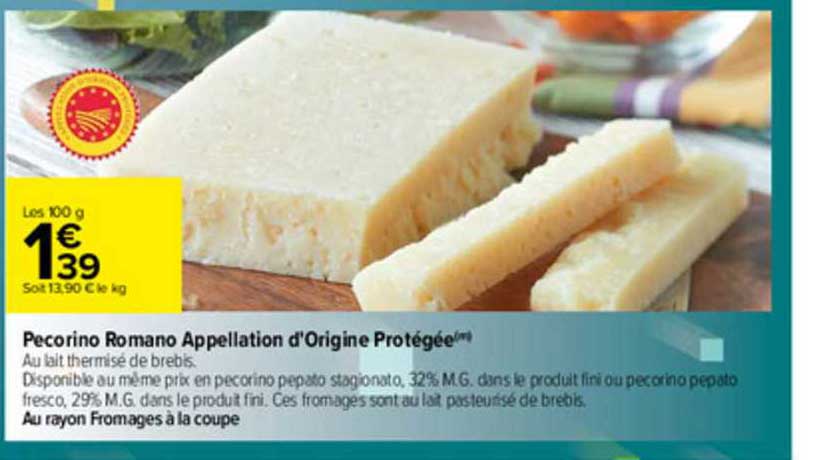 pecorino romano appellation d'origine protégée