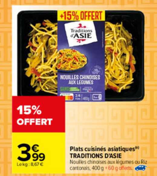 plats cuisinés asiatiques traditions d'asie